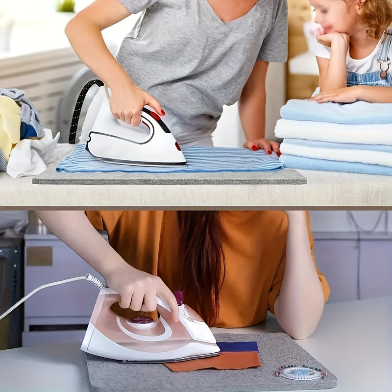 Durable, portable, and heat-resistant quilting and ironing pad made of premium felt. Perfect for sewing, crafting, and laundry tasks. Ideal for home and travel use.