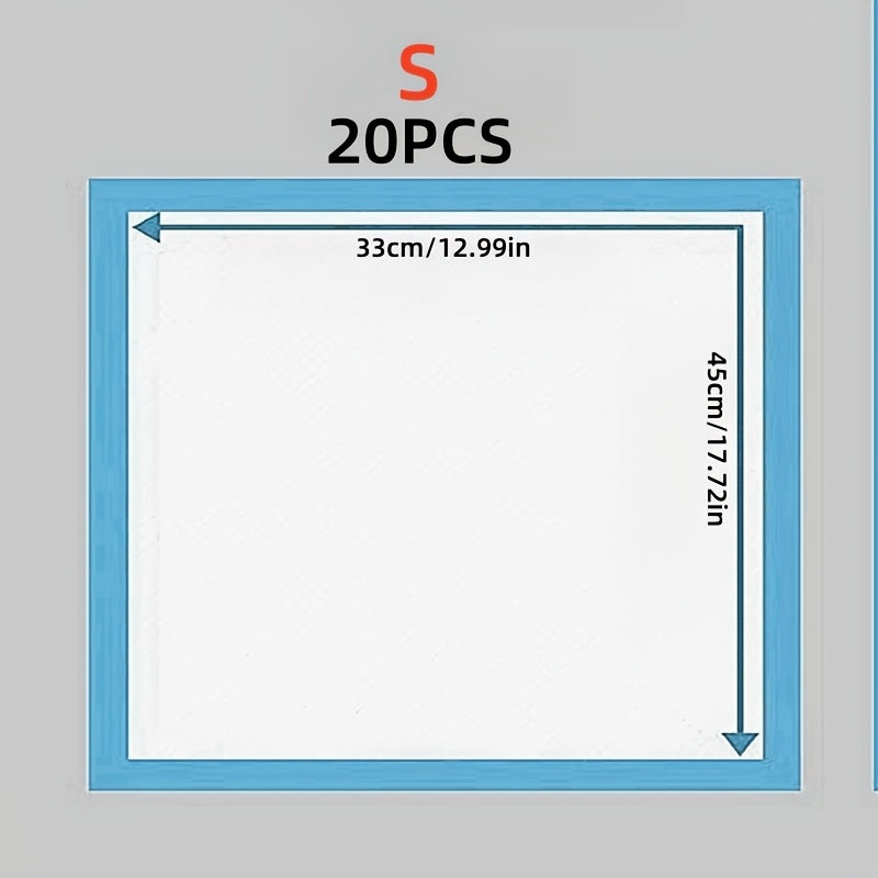 Lightweight disposable absorbent pads for cats and dogs, with waterproof and quick-dry features. Ideal for training puppies to use the bathroom. Available in 20/40/50/100 sheets. Great pet