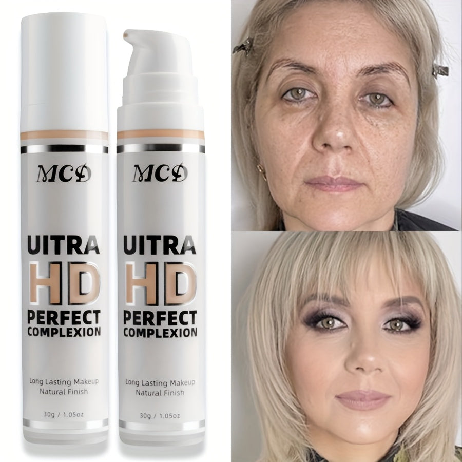 MC Ultra HD Perfect Complexion Liquid Foundation - Matte, Waterproof, Invisible Pores, Natural Shine, Long-Lasting, All Skin Types