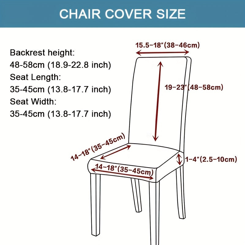 Printed elastic chair cover for household, removable and washable, universal chair slipcover for living room decor.