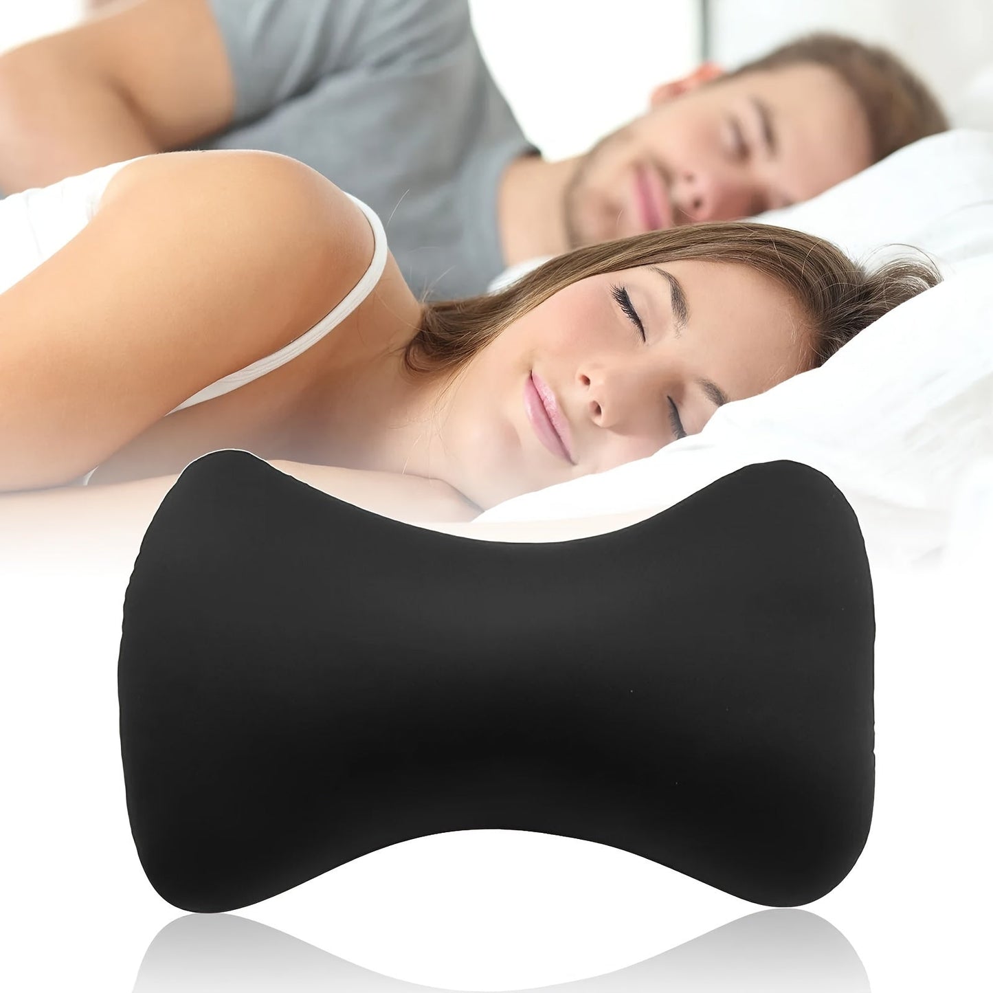 Mini Cushion Microbead Back Sofa Pillow in Bone Shape Roll for Cozy Throw Pillow. Perfect for Travel, Home, Office, Sleep, and Neck Support.