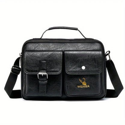 Weixier Men's Business Crossbody Bag made of PU material, suitable as a gift for Father or Anniversary.