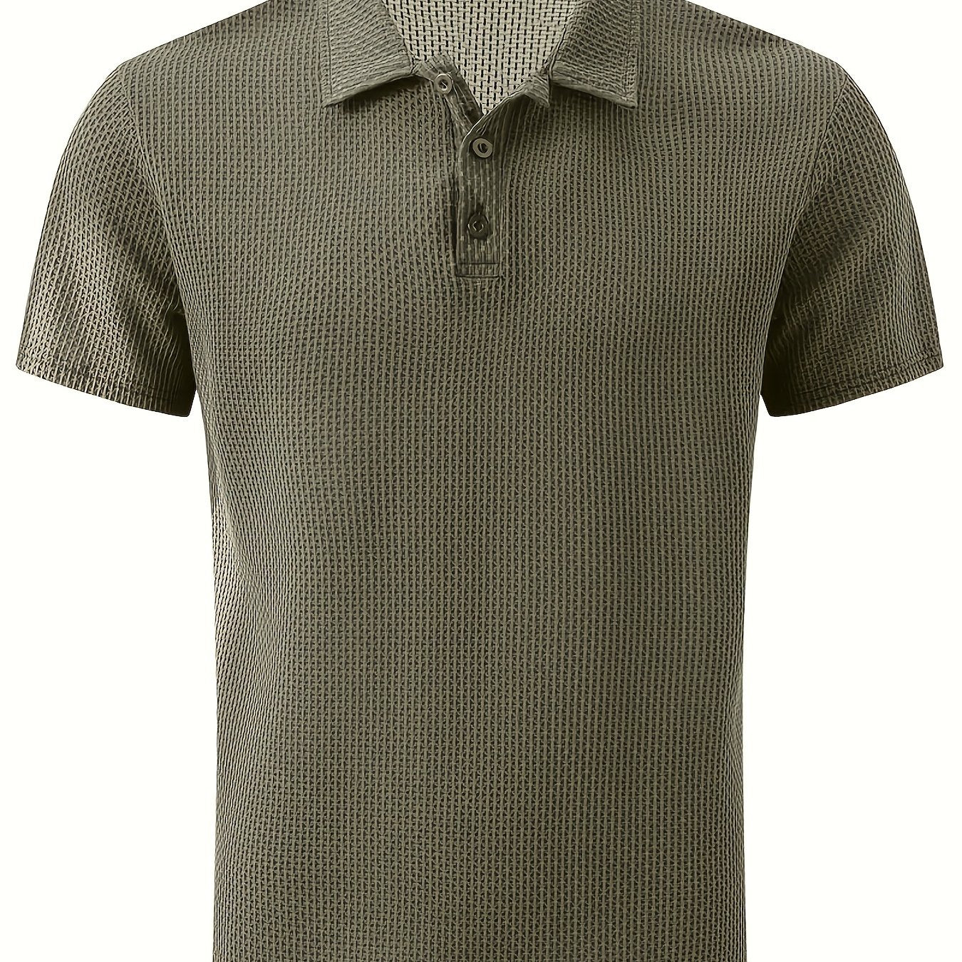 Men's Breathable Mesh Shirt made of stretchy nylon ice silky fabric with short sleeves and button-up collar, perfect for golf, gym, and casual summer wear. Lightweight, moisture-wicking