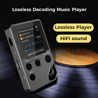 Cappsu 72GB High-Fidelity Lossless Music Player, Professional Grade, Zinc Alloy, Wireless, Rotary Controls, FM Radio & Voice Recorder, Compact Design for Sports