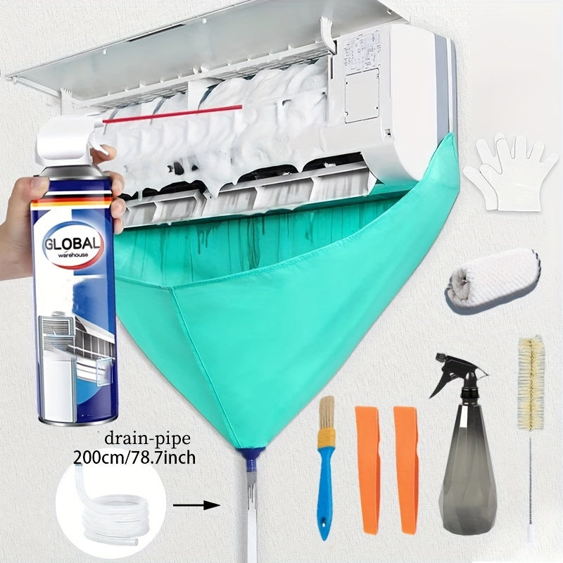 Keep your home air conditioner clean this summer with our 103cm cleaning cover. This large hanging cleaner comes in a set of 6 or 8 pieces and includes a drain pipe for easy maintenance. Made with a reusable double layer thickened water bag, this cover