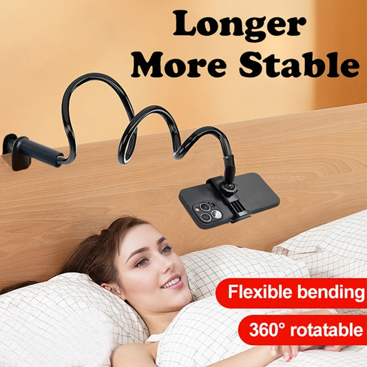 Long arm lazy holder clip for mobile phone with soft grip, 360° rotation, stable and non-shaking design to release hands.