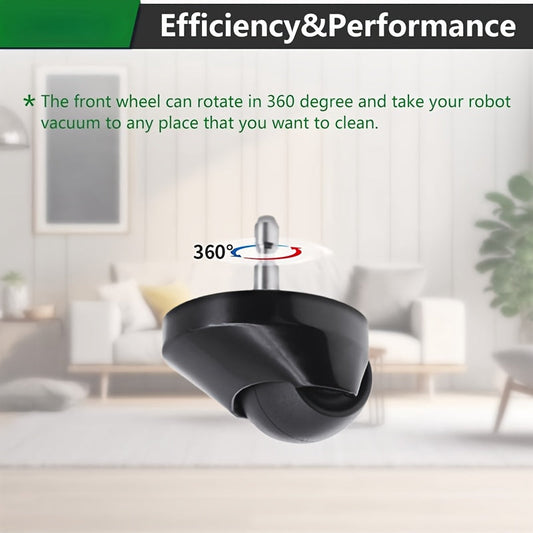 Two Replacement Front Wheel Caster Assemblies for iRobot 500, 600, 700, 800, 900, E, I & J Series - Long-lasting Plastic Accessories for Vacuum Cleaners