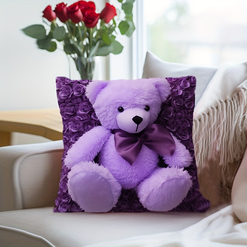 This MEMNUN Contemporary Style Teddy Bear Decorative Throw Pillow Cover adds a cute touch to your living space. Measuring 44.96x44.96 cm, this double-sided printed cover is made of polyester and features a zippered closure for easy removal and cleaning.