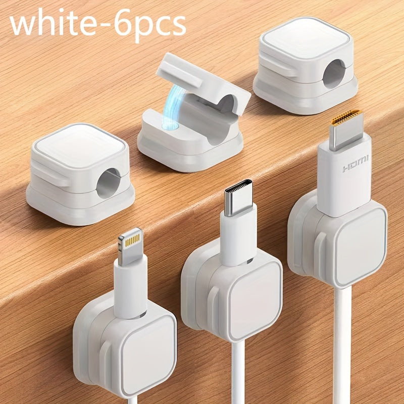 Cool Magnetic Data Cable Storage Organizer and Charging Cable Holder - Creating a tidy desktop with 1/3/6pcs.