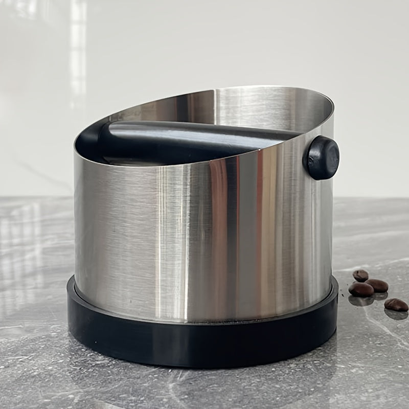 Stainless Steel Coffee Grounds Bucket for Espresso Machines - Removable Handle, Durable Waste Container for Home Use