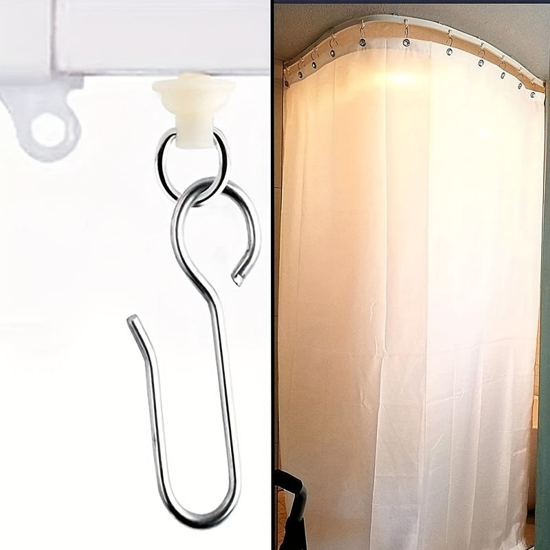 Set of 100 Curtain Hooks & Gliders - Durable Plastic Sliding Hooks for Shower, Window, and Door Curtains - Simple Installation Kit Included