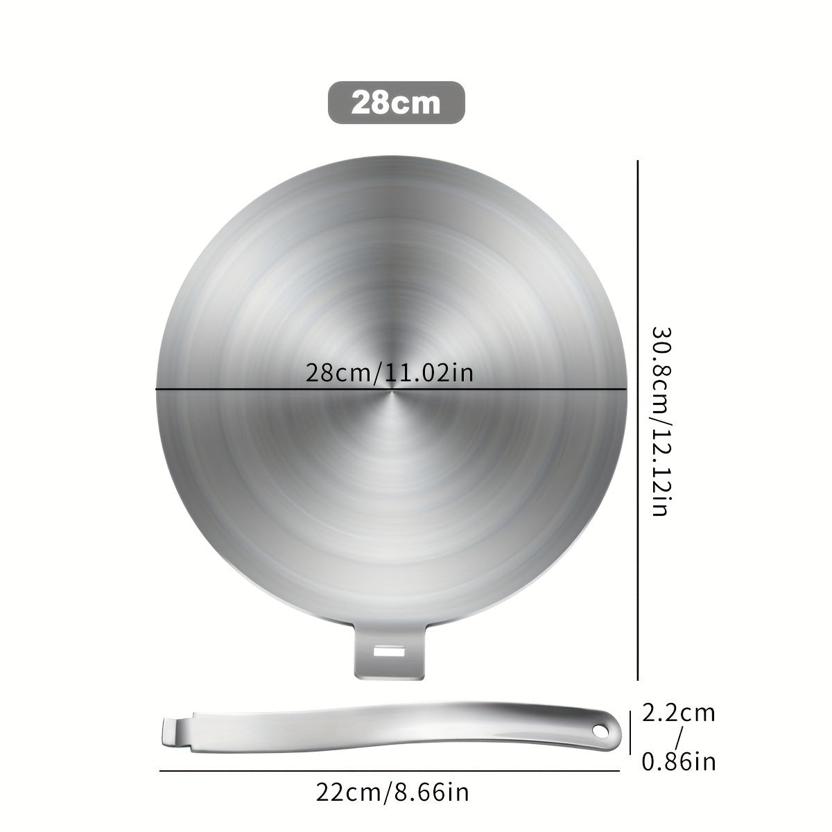 One pack of a stainless steel heat transfer plate with a removable handle for household gas stoves, designed for thawing and heat insulation purposes.