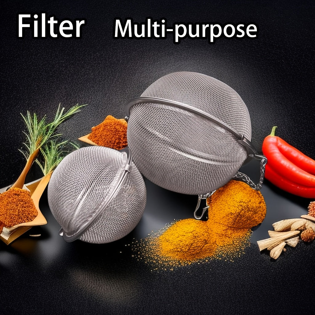 Stainless Steel Seasoning Infuser Ball- Ideal for Tea Leaf, Soup, Meat Marination - Perfect for Holiday Cooking.