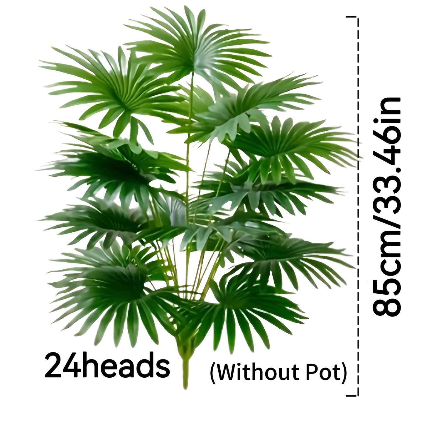 1 Artificial Palm Plant in Gray Pot suitable for indoor/outdoor use, including weddings, hotels, gardens, patios, and photography. Made of durable plastic with no need for batteries