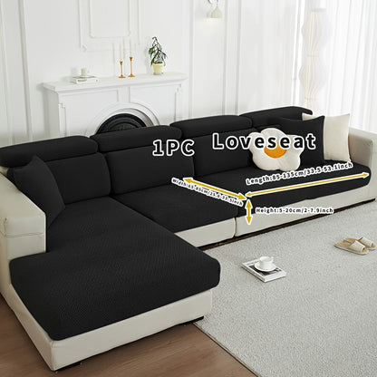 Gray fleece sofa cover suitable for all seasons, elastic and protective for home use.