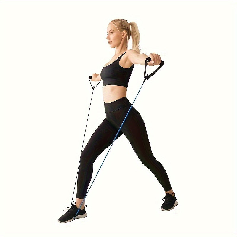 1 set of 5-Level TPE Resistance Bands with Comfort Handles, Ideal for Home Workouts, Strength Training, Pilates & Yoga. Durable in Green, Blue, Black, Red. Versatile for Full-Body Shaping.