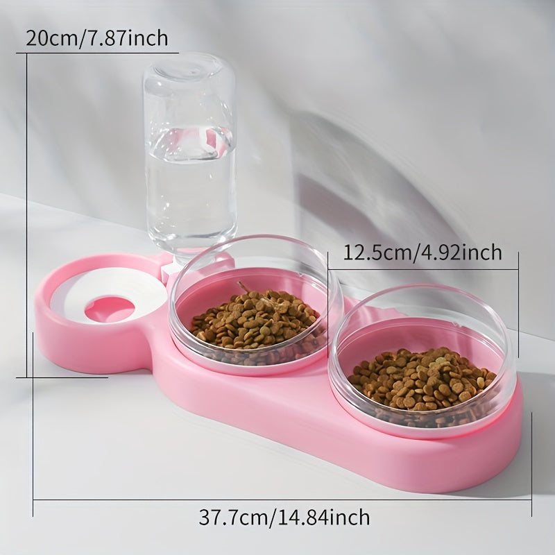 Dog basin with three antitip snail bowls for food and water, suitable for cats.