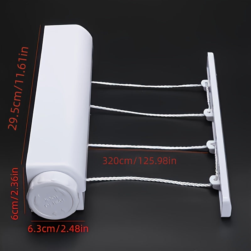 Top Pick: 3.75 Meter Retractable Clothes Drying Rope with Five Lines - Ideal for Indoor and Outdoor Use. This Invisible Plastic Laundry Brush is Perfect for Drying Clothes, Pants, Towels, and More in the Bathroom, Bedroom, Balcony, Living Room, or Rental