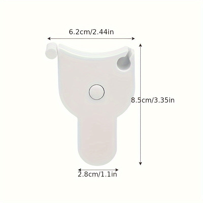 Self-tightening body measuring tape for home use, measures waist, fitness circumference, hip, arm, head circumference. White with PVC blade and lever lock.