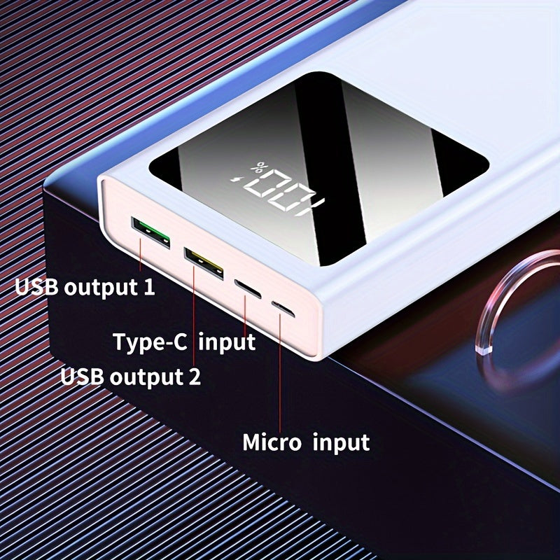 1pc PowerPlus 20000mAh Portable Power Bank with 22.5W PD Fast Charging, LED Light, Power Indicator, USB Type-C, Dual Power Mode, Rechargeable Lithium Polymer Battery, Universal Charger.