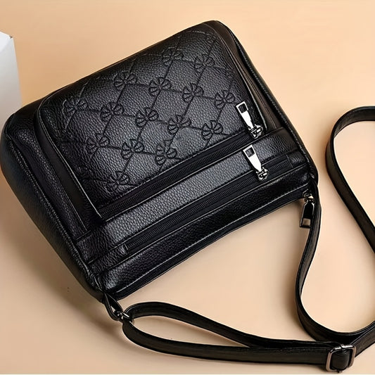 Stylish Black Nylon Crossbody Bag with Tassel - Lightweight, Casual Shoulder Purse for Women.