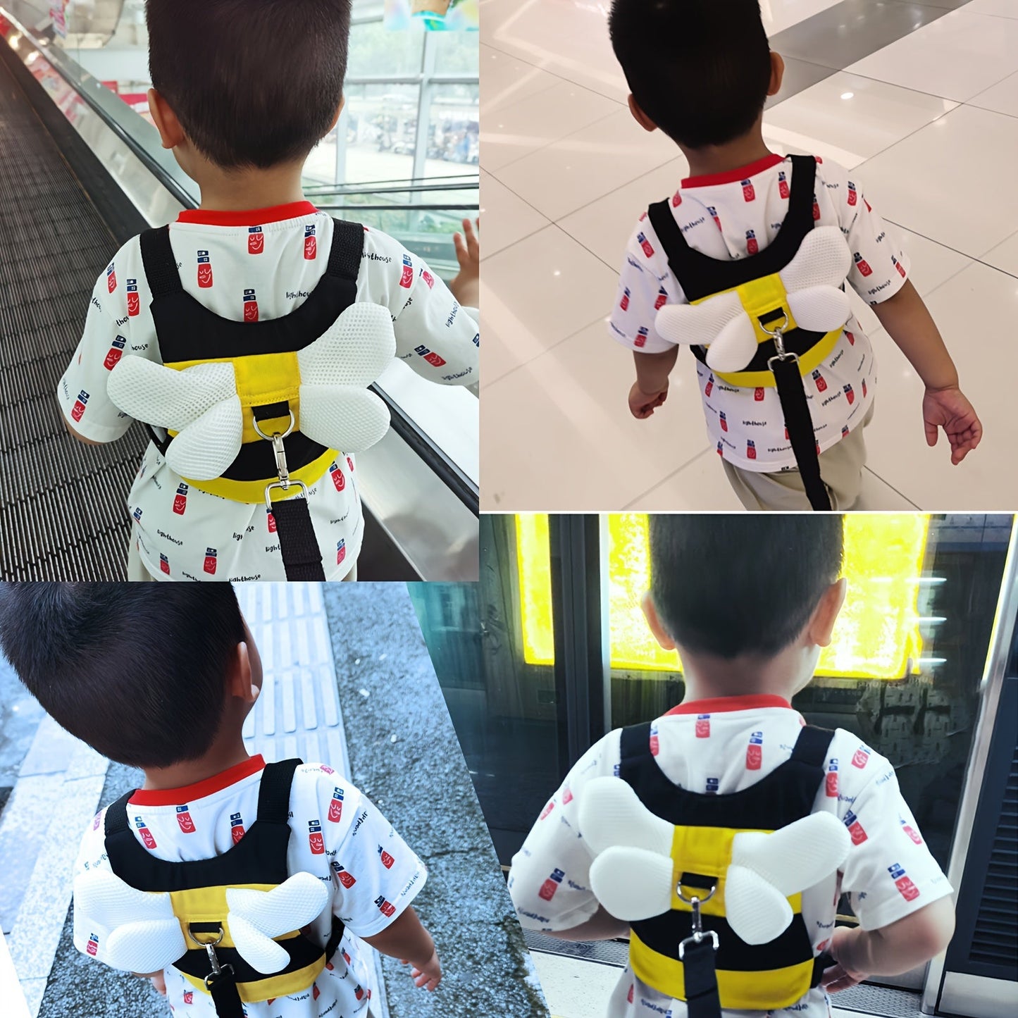 Bee Backpack Harness for Children Ages 3-8, Adjustable with Anti-Lost Leash, Made of Polyamide Material for Secure Kid Safety and Comfort Fit