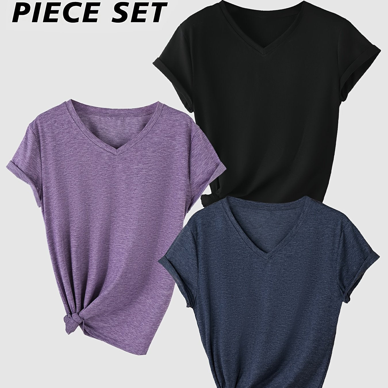 Short-Sleeve V-Neck Set