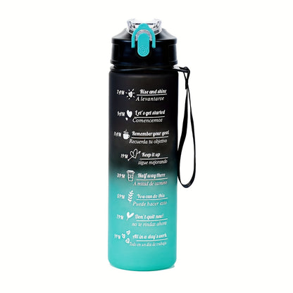 Large capacity sports water bottles with time marker in sets of 1, 2, or 3. Leakproof, BPA-free, and durable with portable handle.