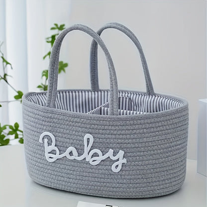 Elegant Linen Storage Basket with Dry/Wet Separation - Ideal for Diapers, Toys, Books & More - Oval Shape Gift Basket