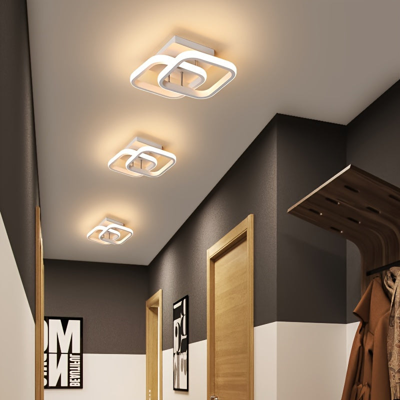 Modern LED flush mount ceiling light with adjustable color temperature, perfect for various rooms. Available in black or white.