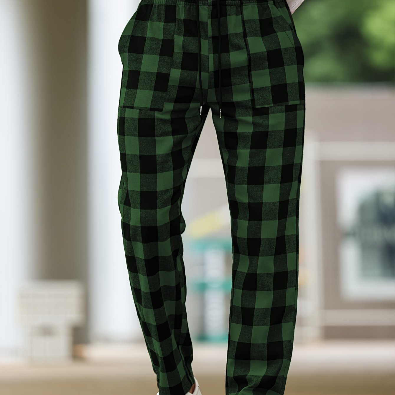 Men's Plaid Casual Home Pants