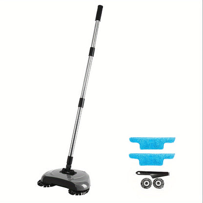 1 set of a versatile hand push sweeper that functions as a vacuum cleaner and sweeping and mopping machine. Perfect for removing garbage, pet hair, and dust, it can be used for both dry and wet cleaning on hardwood and ceramic tiles. This multifunctional