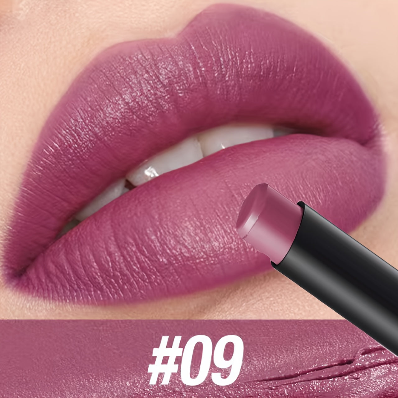 This matte lipstick has an angled tip, comes in a single stick, is long-lasting, moisturizing, and available in 8 shades.