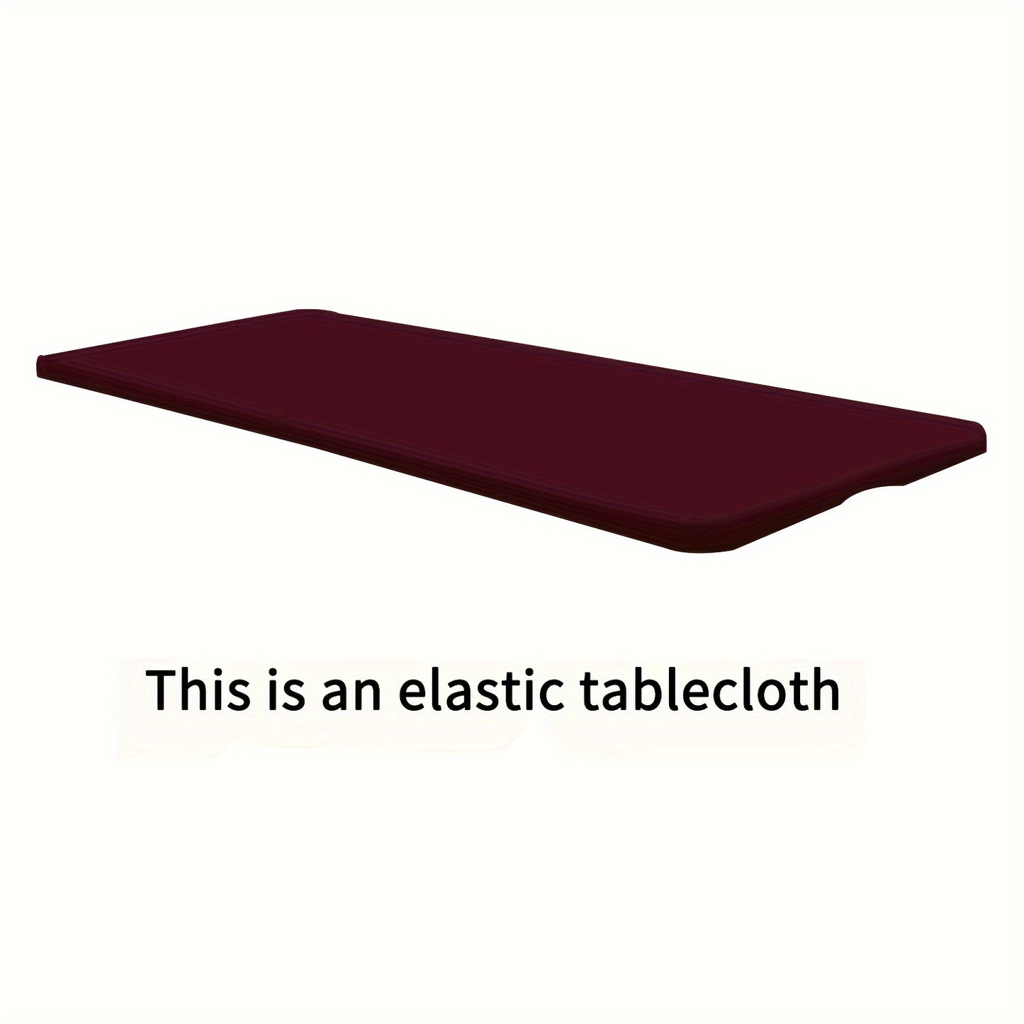 Rectangular half-wrapped polyester tablecloth with elastic edges, perfect for outdoor events and parties.