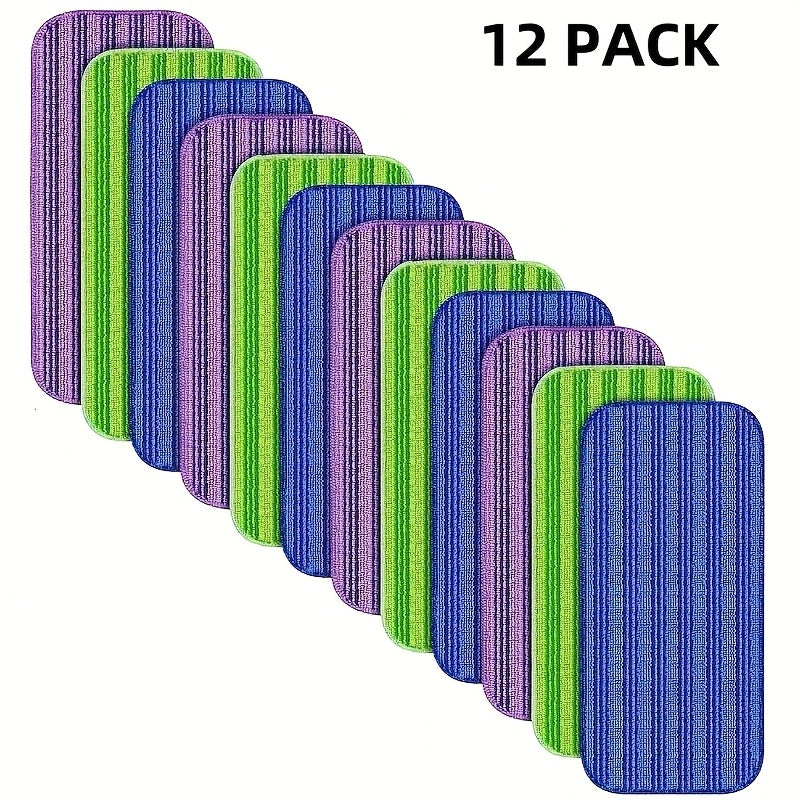 Reusable Mop Pads in a 12-Pack, Designed for Swiffer Wet Jet, Washable Microfiber Mop Heads for Dry and Wet Cleaning at Home