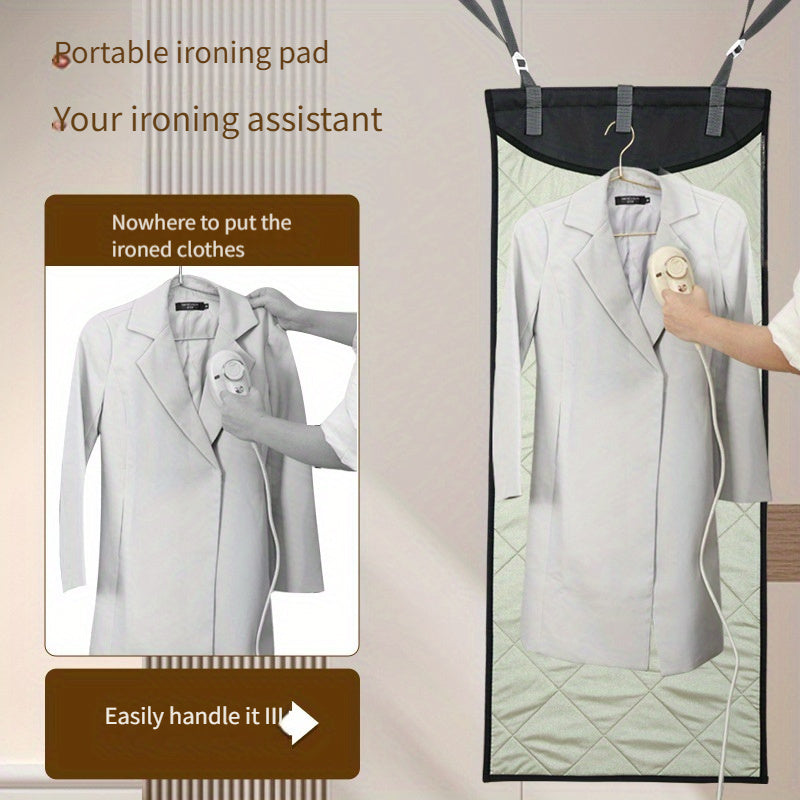 Portable ironing pad with heat insulation cloth, perfect for hanging behind the door. This thickened and foldable household ironing board is a great gift for mothers or friends who enjoy household gadgets.