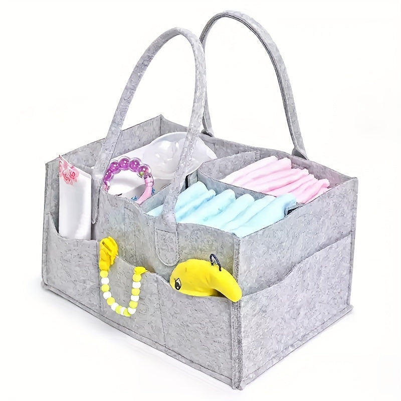 [Top Choice for Customers] Stylish & Sturdy Diaper Caddy Organizer for Babies - Made with Gentle Felt Material for Diapers, Wipes & Baby Supplies | Convenient Portable Nursery Storage Solution