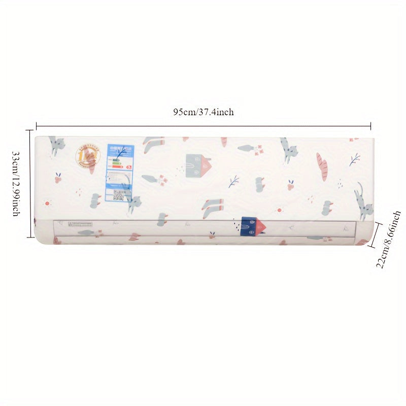 Add a touch of fun to your living space with this Hanging Air Conditioner Dust Cover Set. Featuring a cute cartoon pattern, this decorative room accessory is perfect for your home, kitchen, or bedroom. The washable protective guard is moisture and dust