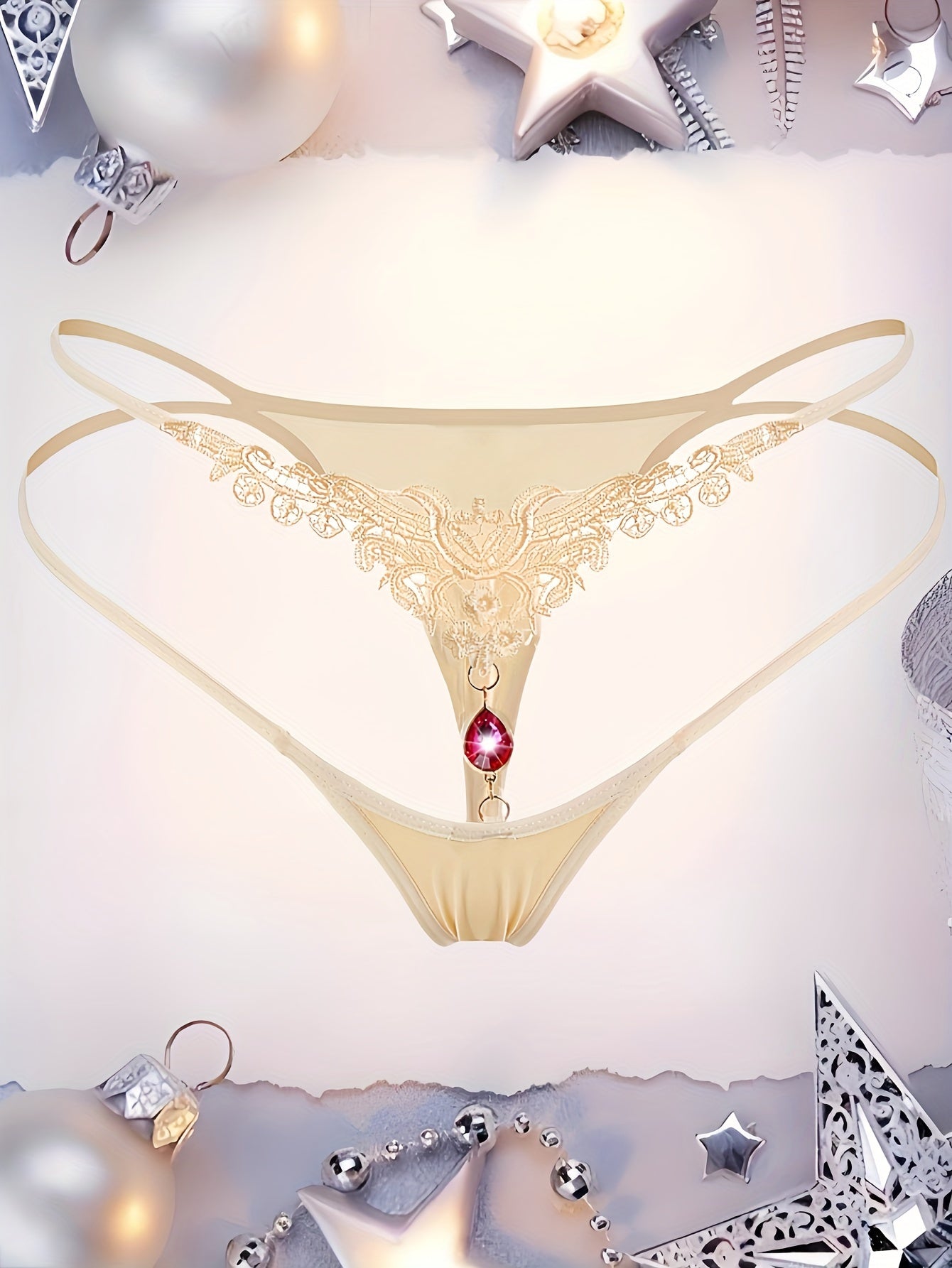 High-end rhinestone thong for girls.