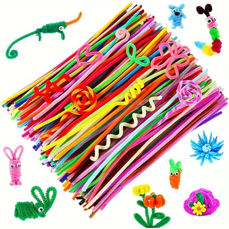 100 pieces of multicolor twist sticks for DIY handmade hair accessories.