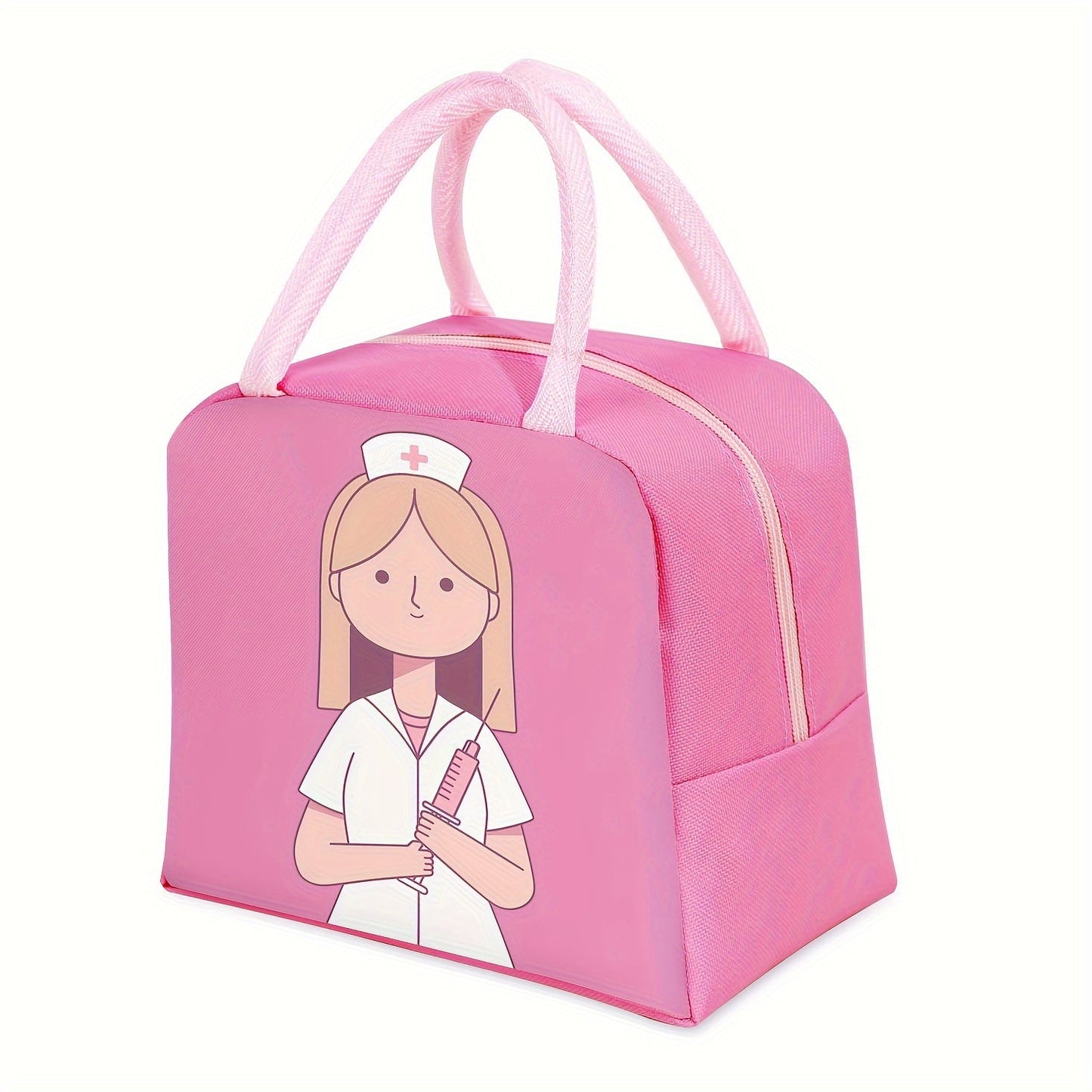 Stylish Nurse-Inspired Insulated Lunch Tote - Made with Tough Oxford Cloth and Aluminum Foil, Easy to Carry with Convenient Handles, Ideal for Work, Traveling, or Picnicking