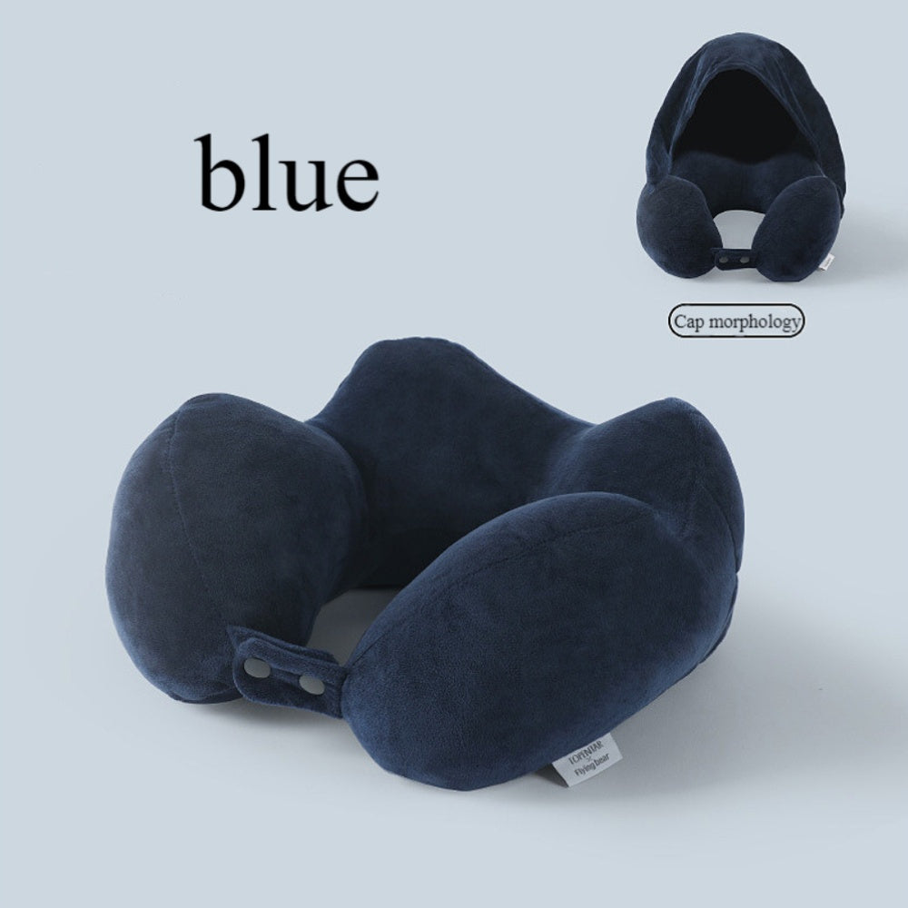 The 1pc Ergonomic U-Shaped Neck Support Pillow with Built-In Cap offers medium firmness and portability. Filled with PP material, it is great for use in the office, car, train, camping, and is ideal for flying and road trips. Suitable for ages 14 and up.