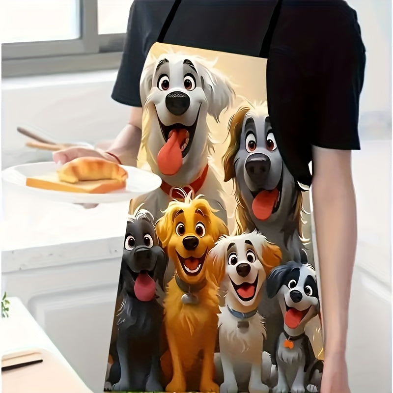 Beloved by dog lovers, this apron with a cute cartoon design is perfect for cooking and cleaning. Ideal for pet enthusiasts and a great Valentine's Day gift.