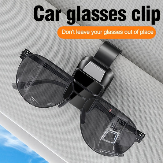 YAILIS Car Fashion Glasses Clip Holder - Fits on Sun Visor, Holds Glasses, Cards, Tickets; Made of Durable ABS Resin with Shading Board.