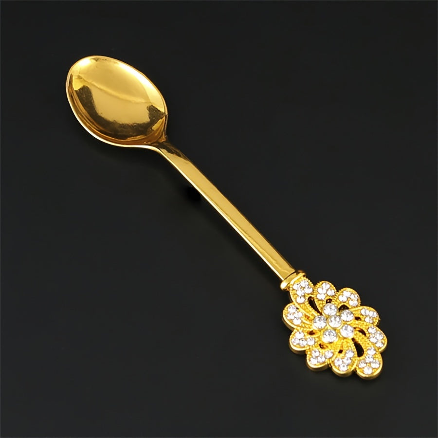 Metal European Court Style Coffee Spoon with Creative Pattern - Enhance Your Quality of Life with this versatile spoon for drinking coffee, eating fruits, and enjoying desserts.