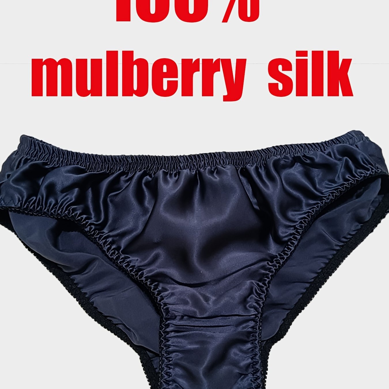 Men's Mulberry Silky Briefs are soft, breathable, non-see-through red underwear with an elastic waistband and ruffled edges. Hand wash only.