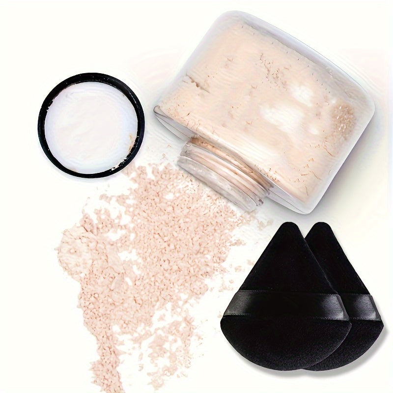 FANA Luxury Matte Finish Loose Powder with Oil Control, Lightweight Concealer, Waterproof Formula, Universal Skin Tone, for All Skin Types, Includes Triangle Beauty Sponge, 1.0oz/30g