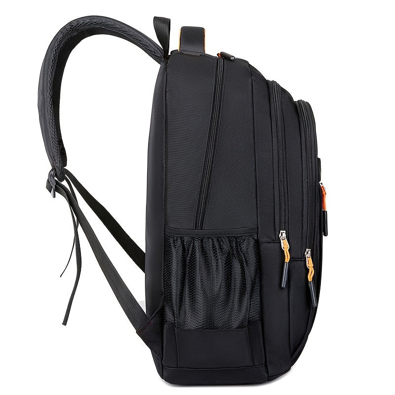 Black Premium Nylon Laptop Backpack with Zip Closure for Travel and Work