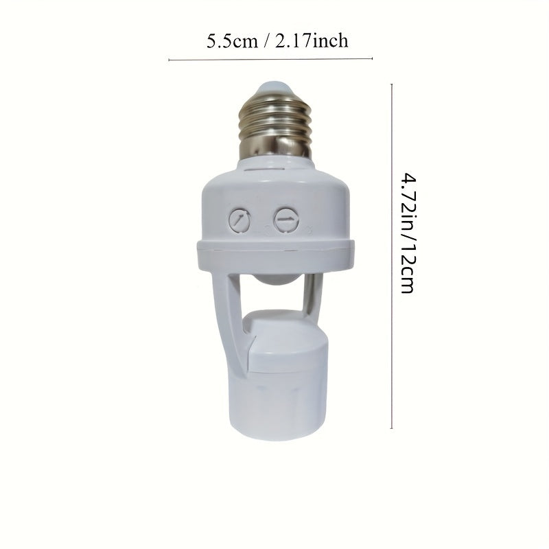 1pc E27 Motion Sensor Light Bulb Holder, Automatic Switch Control, Energy-Saving, Edison Base, 85V-265V, No Battery Needed, Perfect for Home, Office, Garage, Storage Rooms.