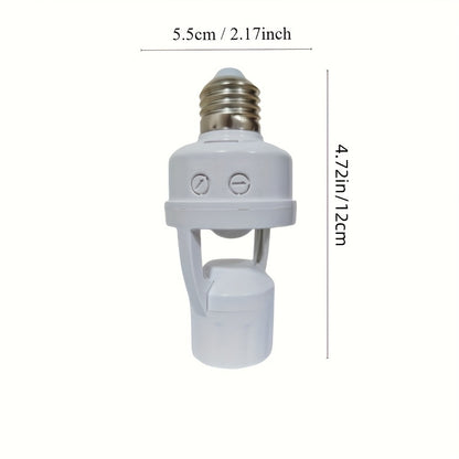 1pc E27 Motion Sensor Light Bulb Holder, Automatic Switch Control, Energy-Saving, Edison Base, 85V-265V, No Battery Needed, Perfect for Home, Office, Garage, Storage Rooms.